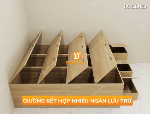 Giường ngủ kết hợp tủ lưu trữ nhiều kích thước mã BC.GDN23