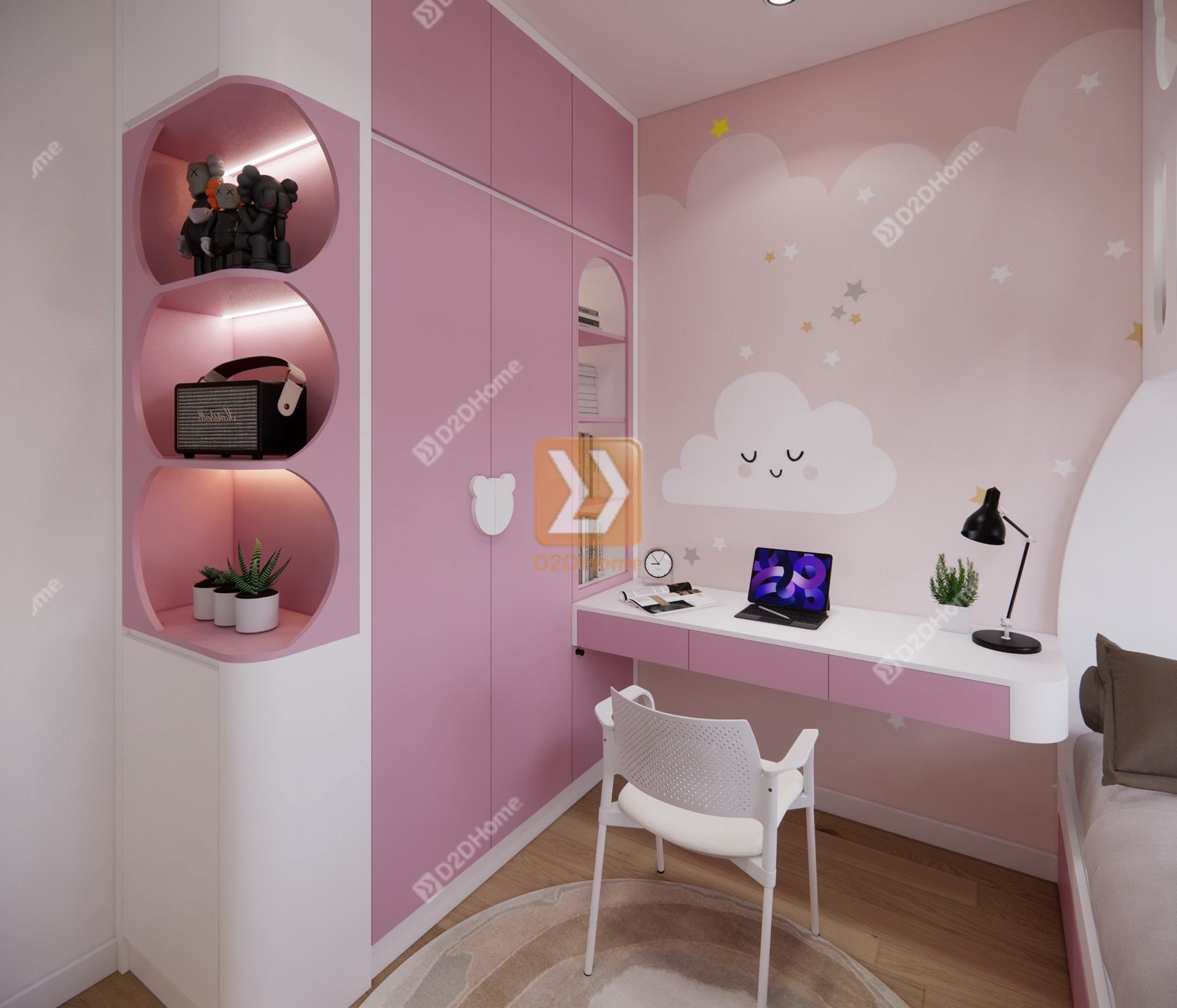  Phòng ngủ giường tầng cho 2 gái nhà anh Nam 