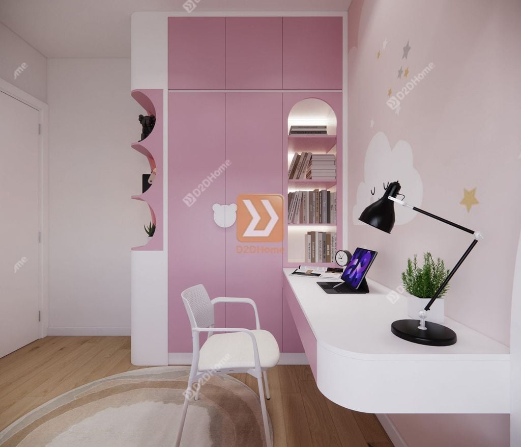 Phòng ngủ giường tầng cho 2 gái nhà anh Nam