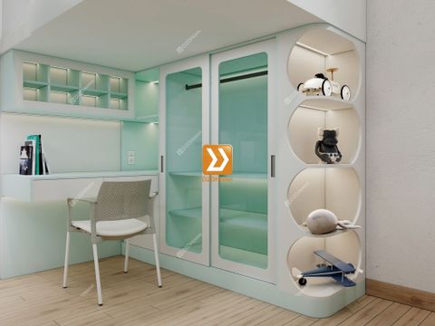 Phòng ngủ giường tầng cho 2 bé gái nhà anh Daniel Nguyễn