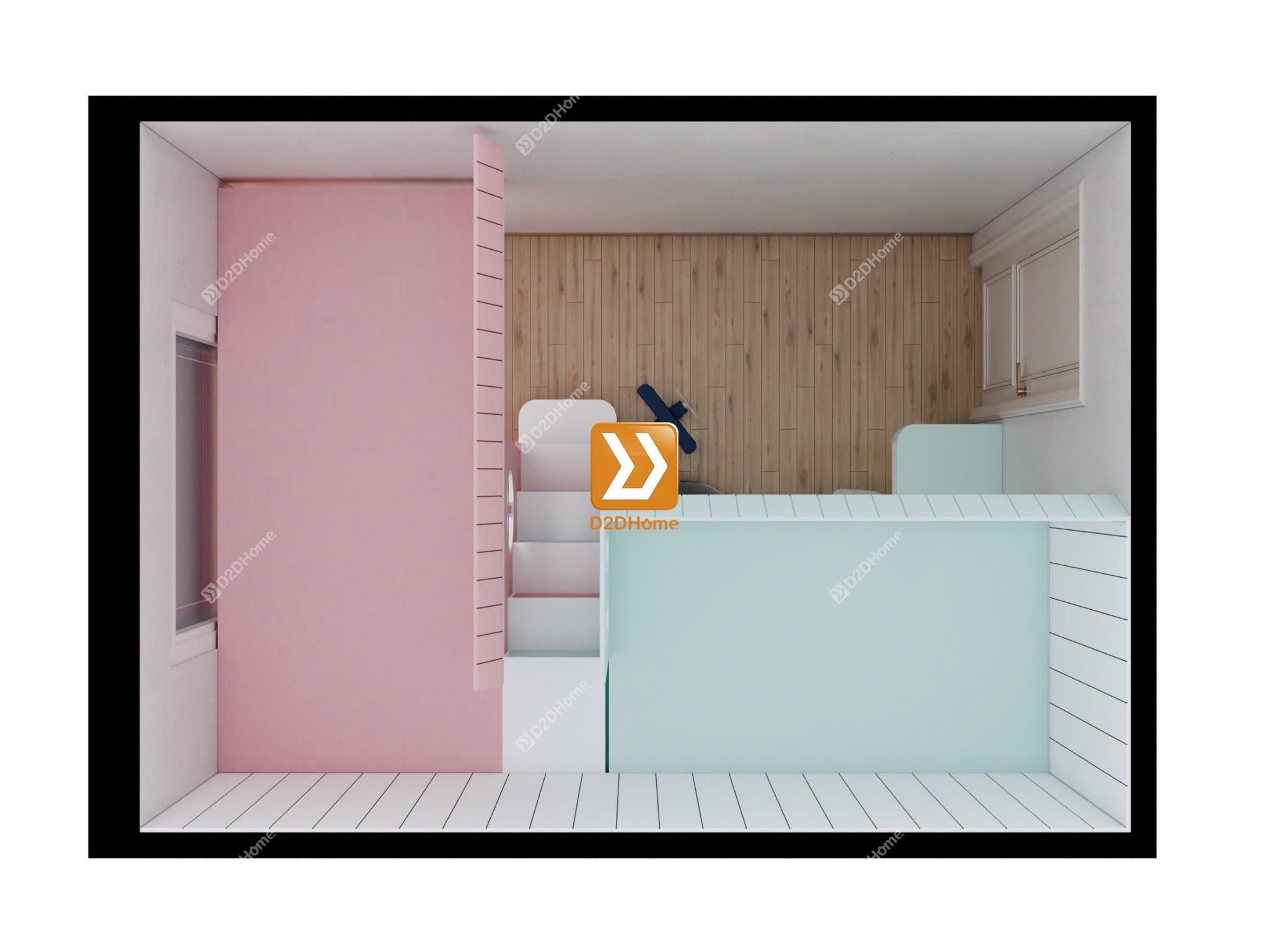  Phòng ngủ giường tầng cho 1 bé trai và 1 bé gái nhà chị Thảo Trần 