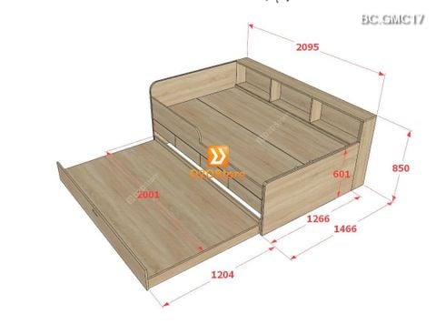 Giường kéo mẹ bồng con nhiều kích thước mã BC.GMC17