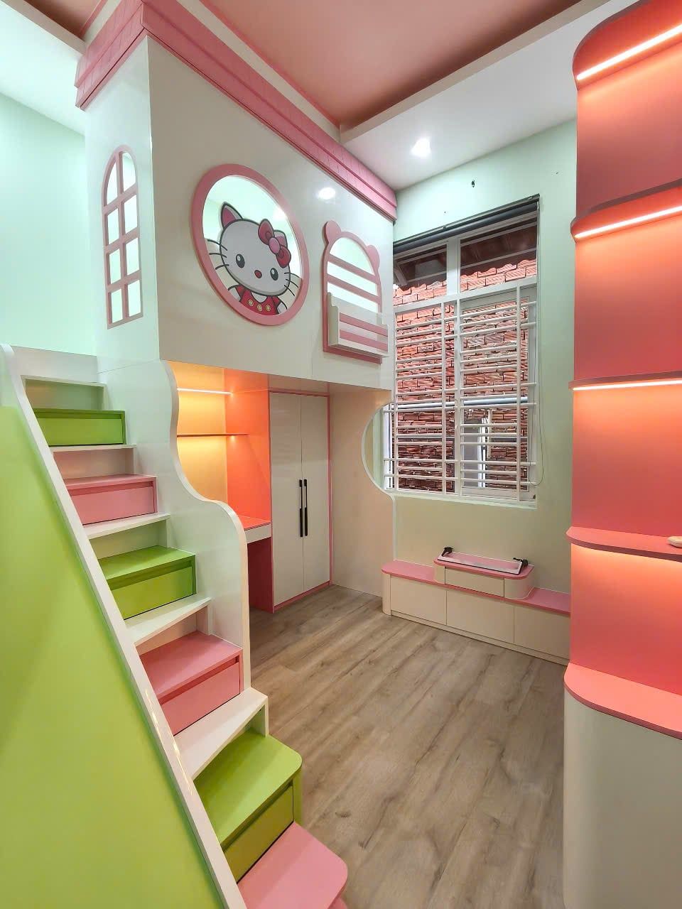  Phòng ngủ giường tầng cho 2 bé trai và gái nhà anh Minh Thi 