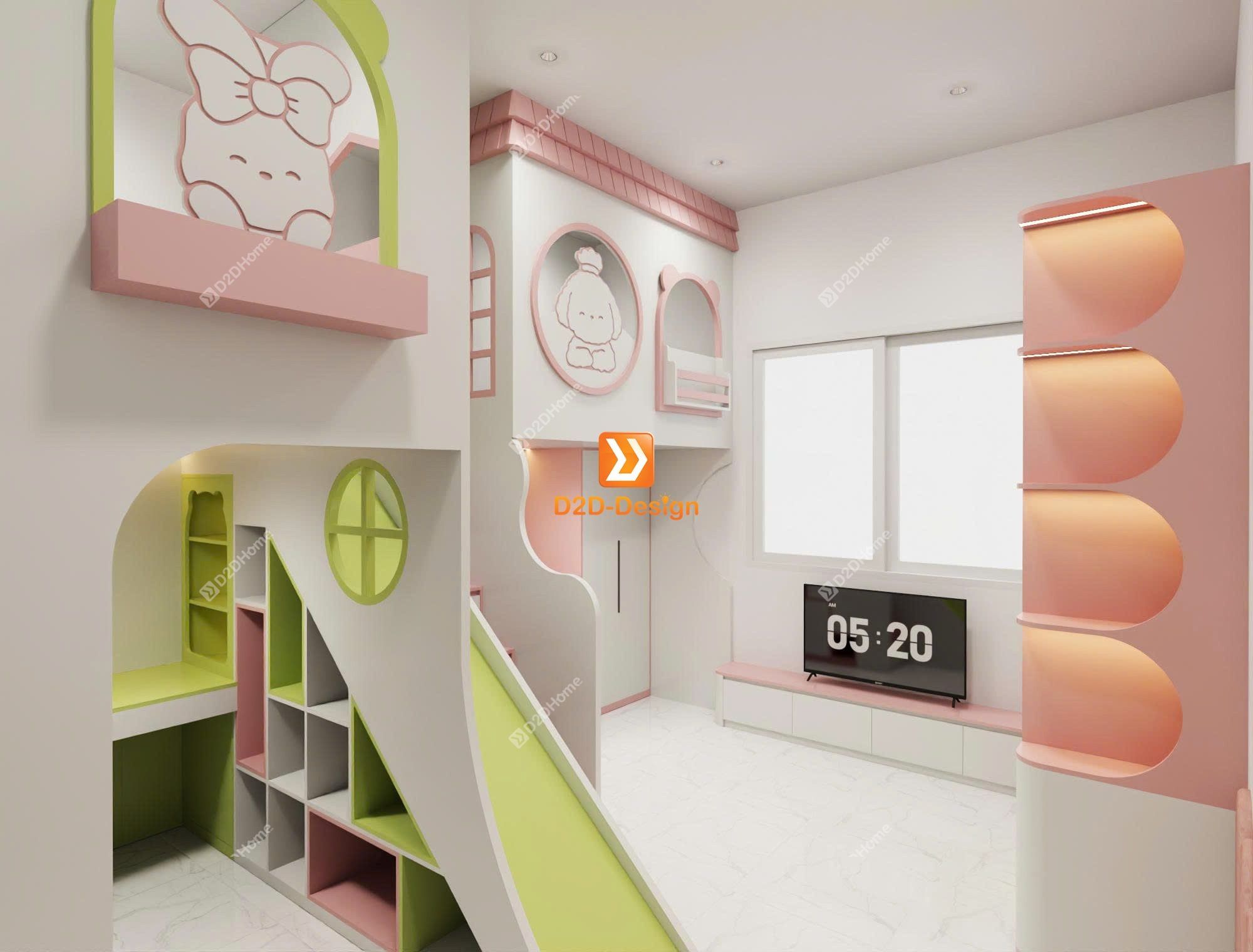  Phòng ngủ giường tầng cho 2 bé trai và gái nhà anh Minh Thi 