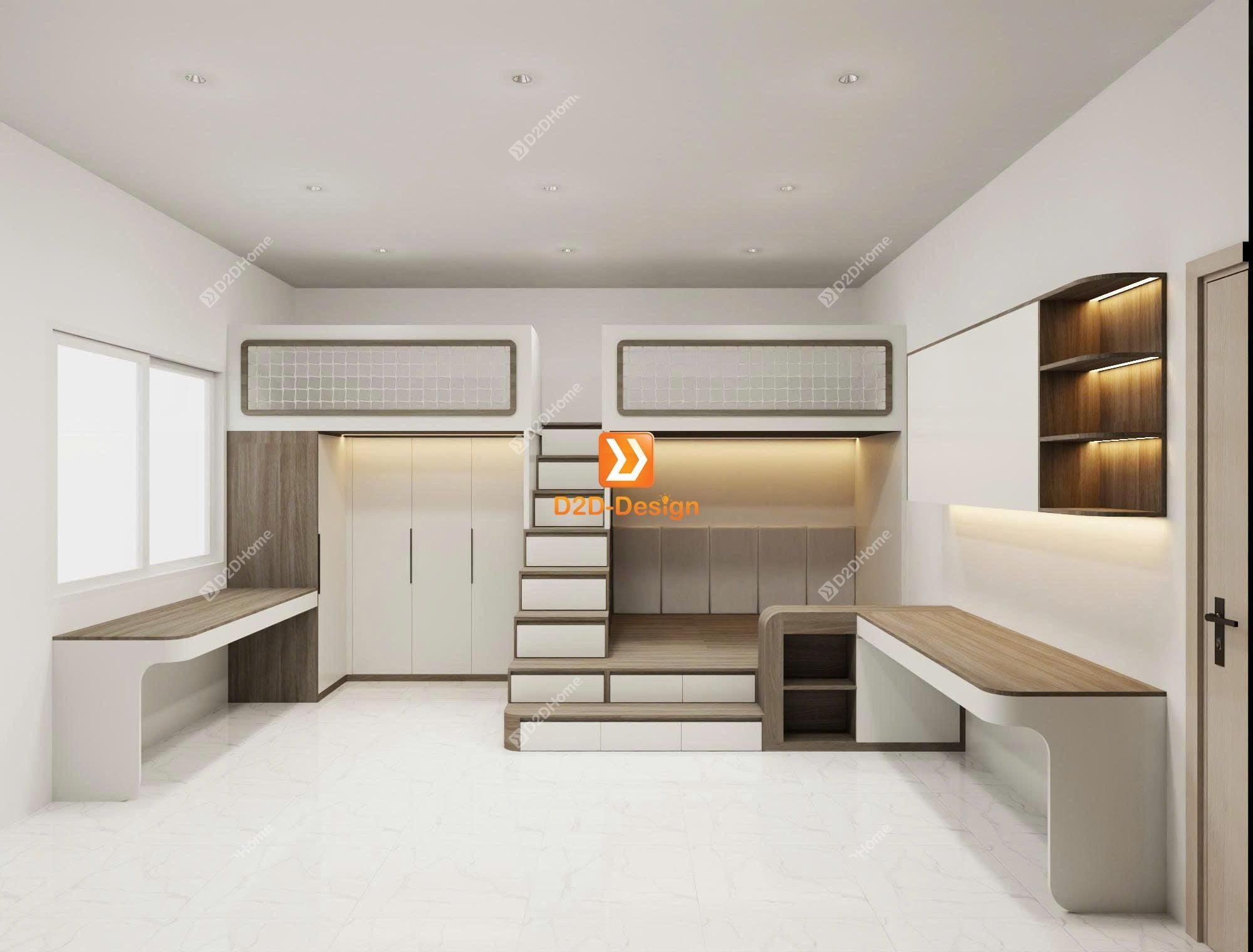  Phòng ngủ giường tầng cho 3 bé trai nhà chị Ngọc My 