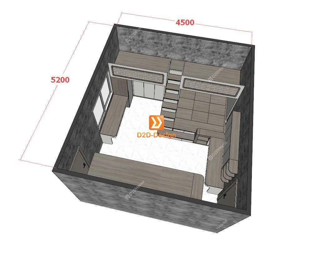 Phòng ngủ giường tầng cho 3 bé trai nhà chị Ngọc My