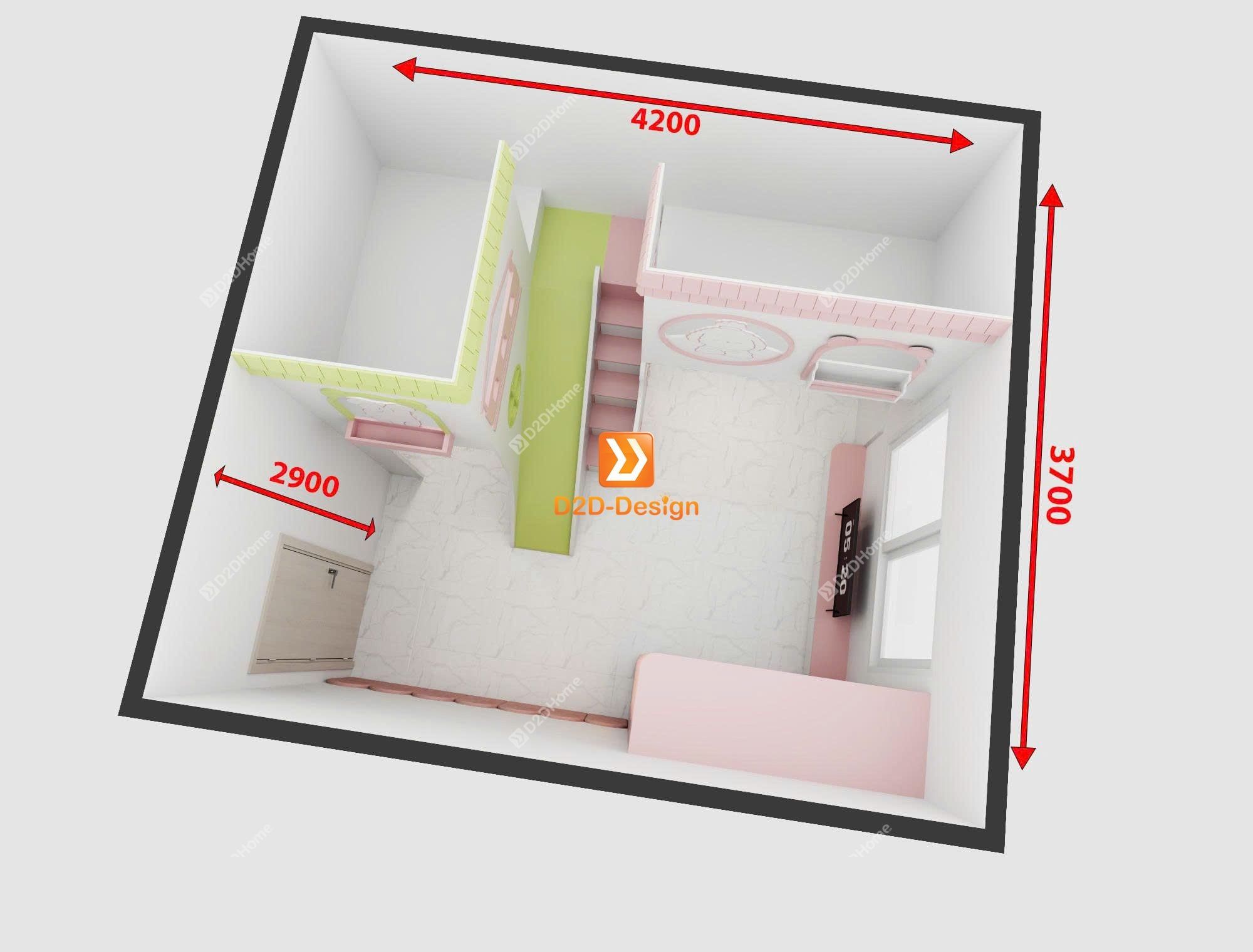  Phòng ngủ giường tầng cho 2 bé trai và gái nhà anh Minh Thi 