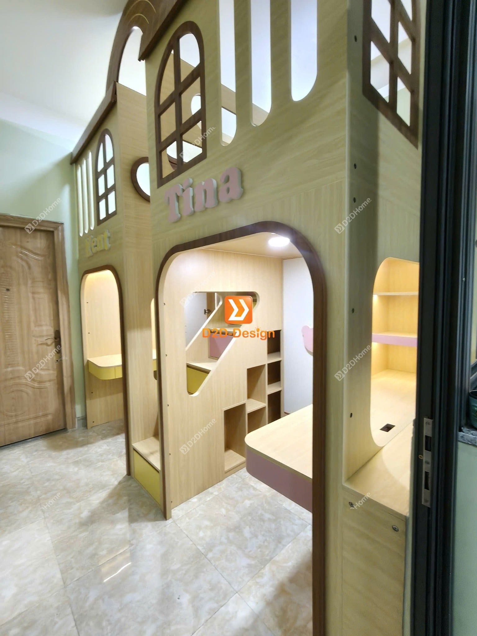  Hệ giường tầng cho 2 bé trai và gái nhà chị Ninh 