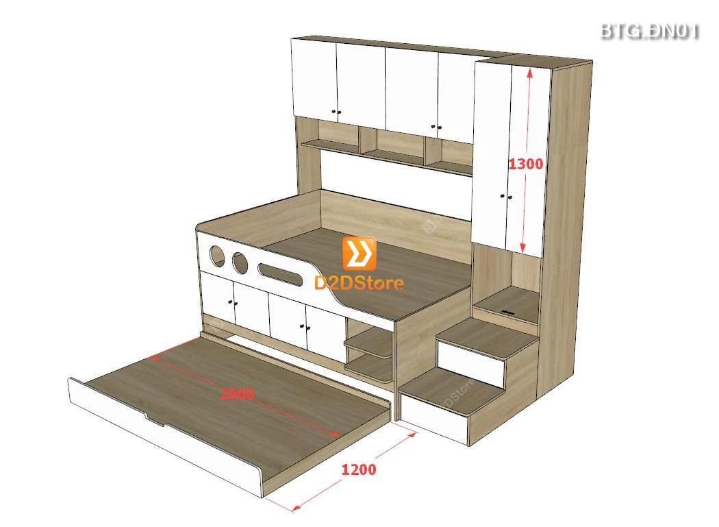  Bộ tủ giường đa năng BTG.ĐN01 