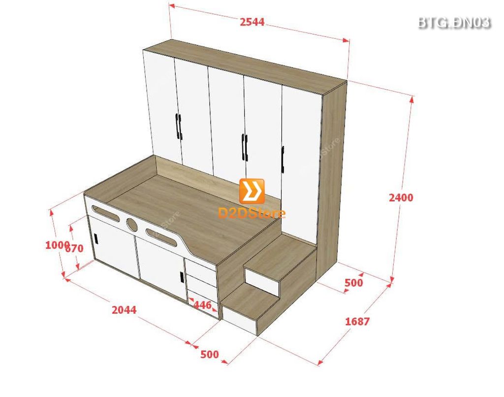 Bộ tủ giường đa năng BTG.ĐN03