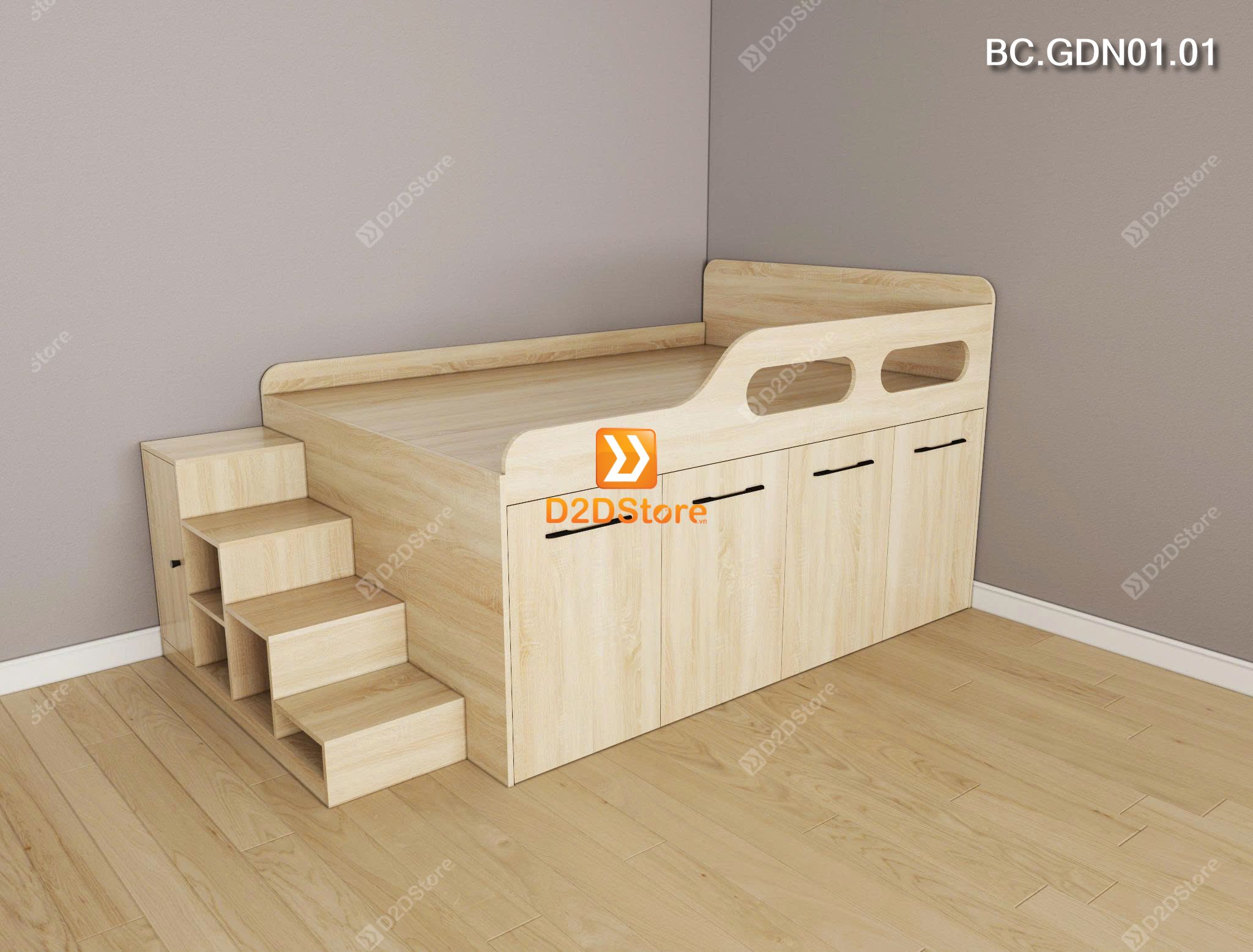  Giường đa năng kết hợp tủ kéo và bàn học mã BC.GDN01.01 
