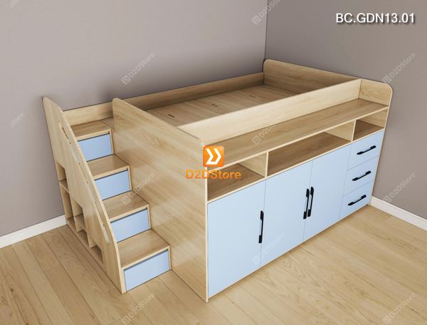 Giường kết hợp tủ áo và các ngăn hộc tủ lưu trữ đa năng mã BC.GDN13.01
