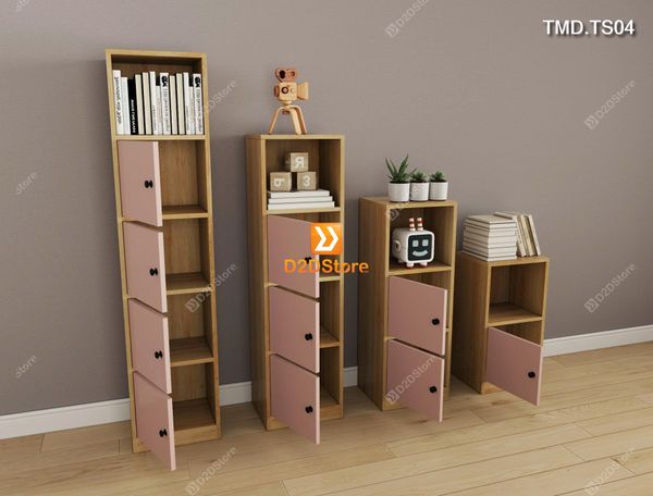 Bộ 4 tủ kệ module đựng sách đồ chơi đồ trang trí cho bé và gia đình mã TMD.TS04