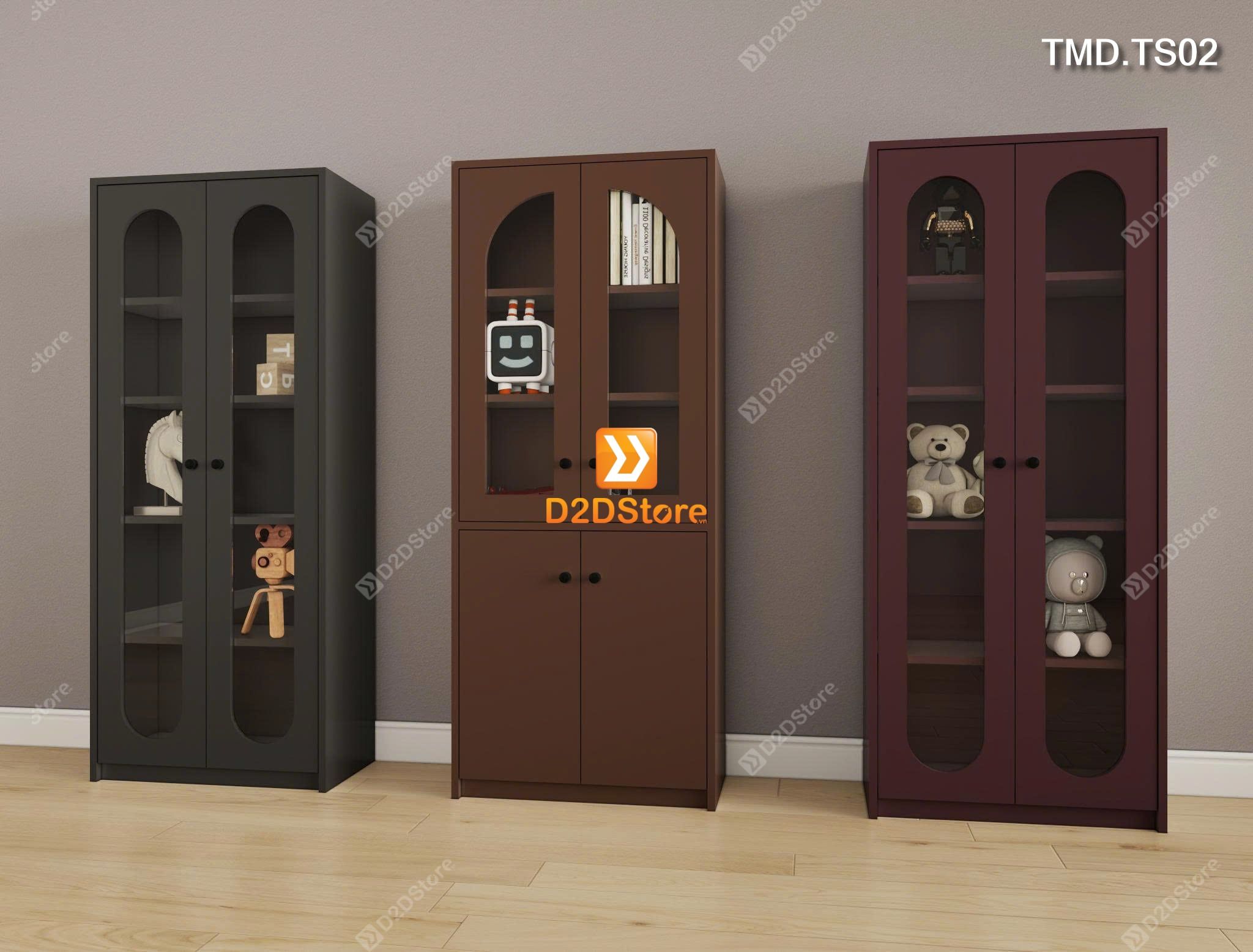  Bộ 3 tủ sách module cánh kính 3 màu khác nhau dễ dàng tháo lắp di chuyển mã TMD.TS02 