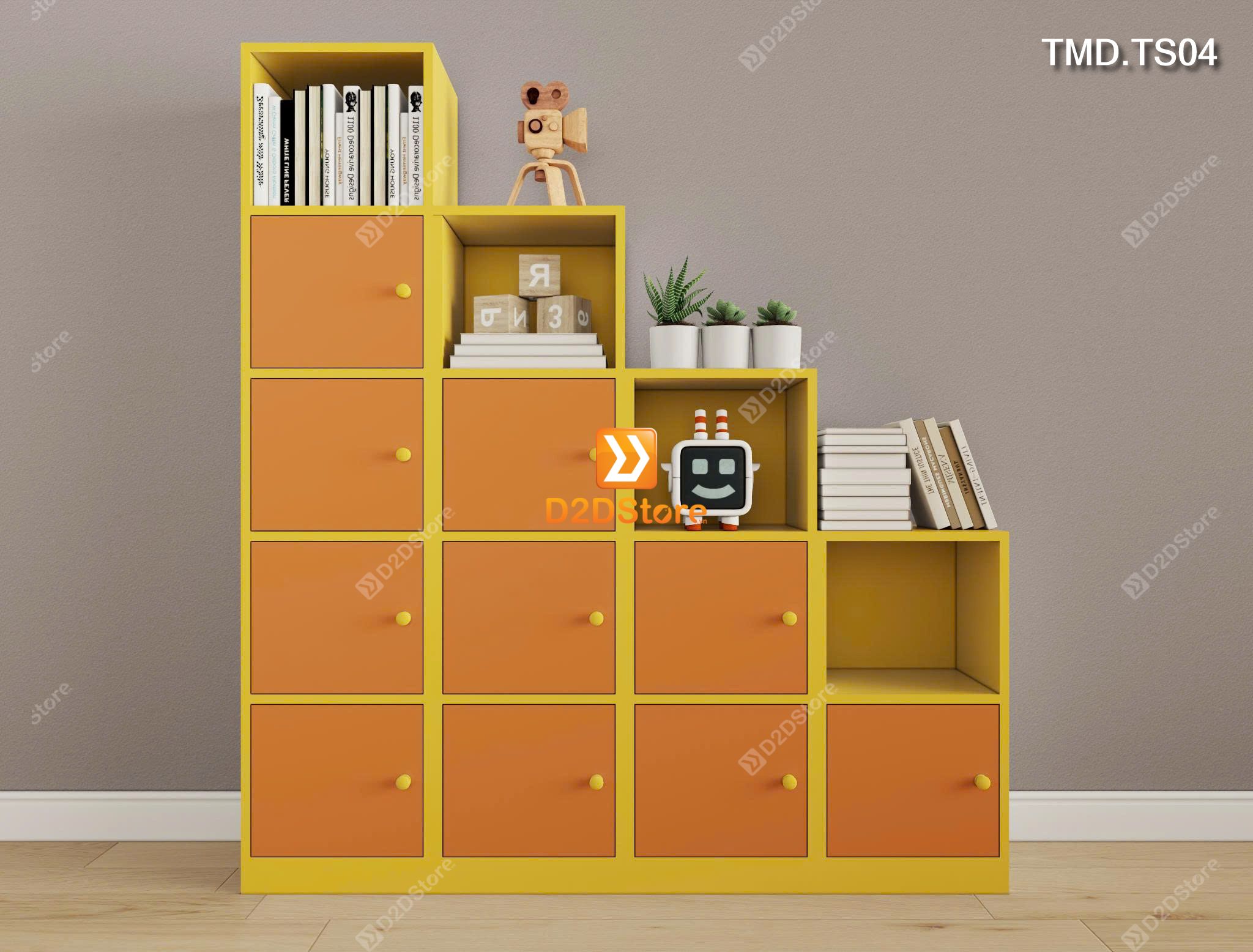  Bộ 4 tủ kệ module đựng sách đồ chơi đồ trang trí cho bé và gia đình mã TMD.TS04 