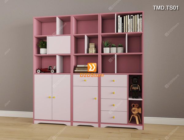 Bộ 3 tủ module đựng sách, đồ trang trí, đồ dùng gọn gàng tiện ích mã TMD.TS01