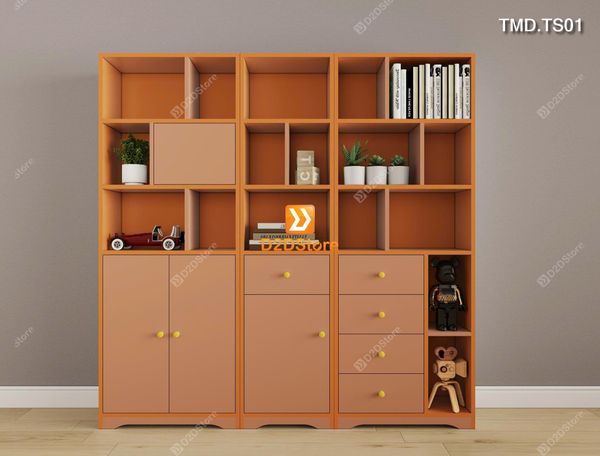 Bộ 3 tủ module đựng sách, đồ trang trí, đồ dùng gọn gàng tiện ích mã TMD.TS01