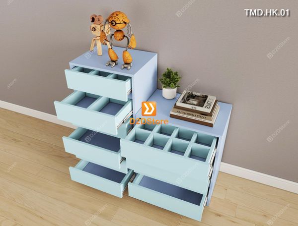 Bộ 2 tủ module có 10 ngăn kéo đựng đồ dùng tiện ích mã TMD.HK.01