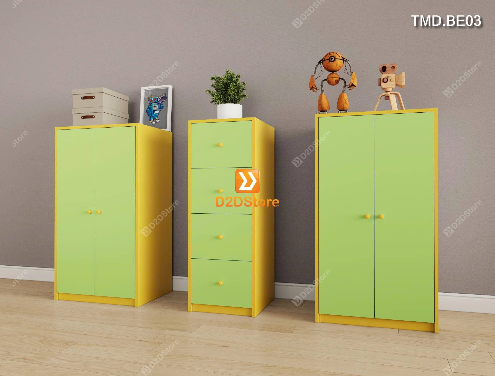  Bộ 3 tủ module cho bé đựng quần áo, sách vở, đồ chơi mã TMD.BE03 