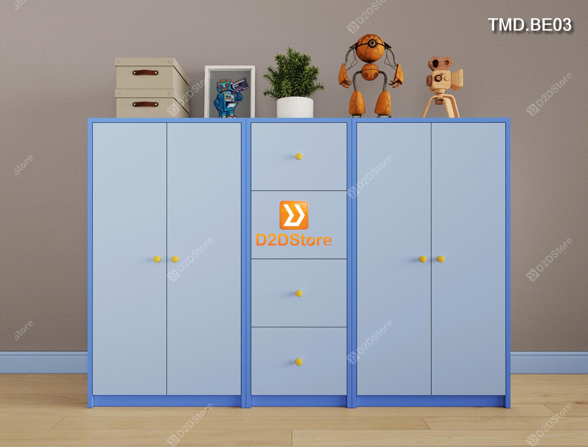  Bộ 3 tủ module cho bé đựng quần áo, sách vở, đồ chơi mã TMD.BE03 