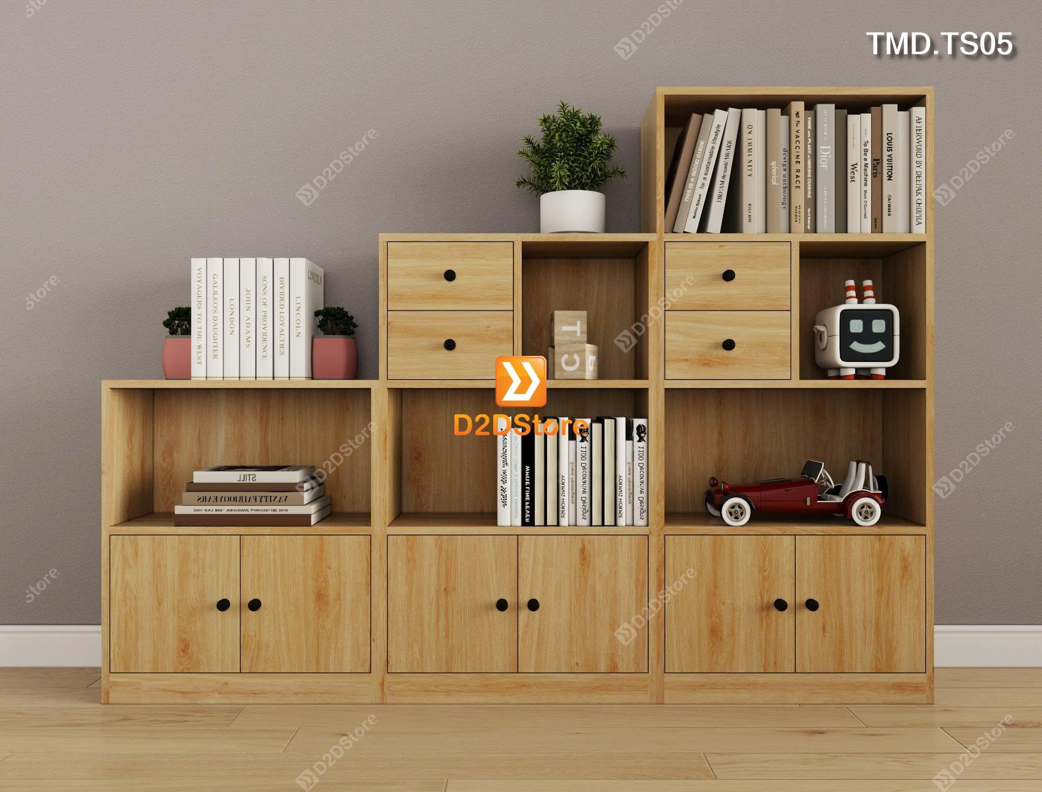  Bộ 3 tủ module đựng sách, đồ decor, dễ dàng tháo lắp di chuyển mã TMD.TS05 
