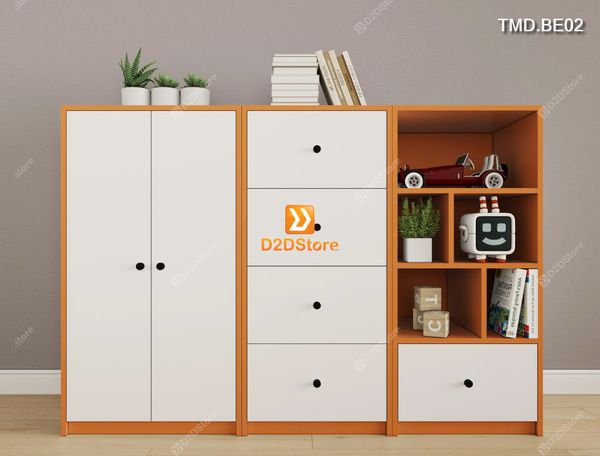 Bộ 3 tủ module cho bé đựng quần áo, sách vở, đồ chơi mã TMD.BE02