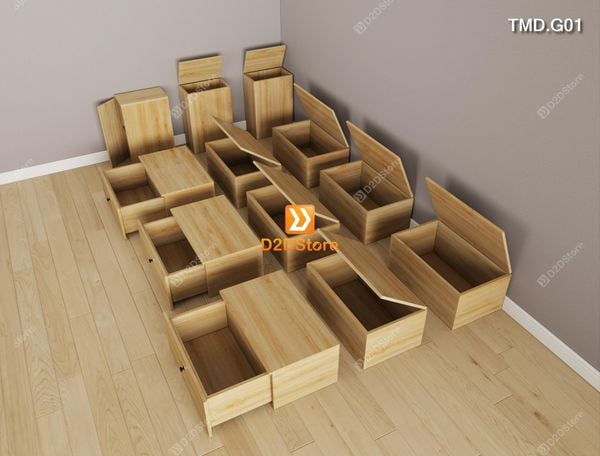 Giường module có nhiều ngăn lưu trữ, dễ dàng di chuyển tháo lắp mã TMD.G01