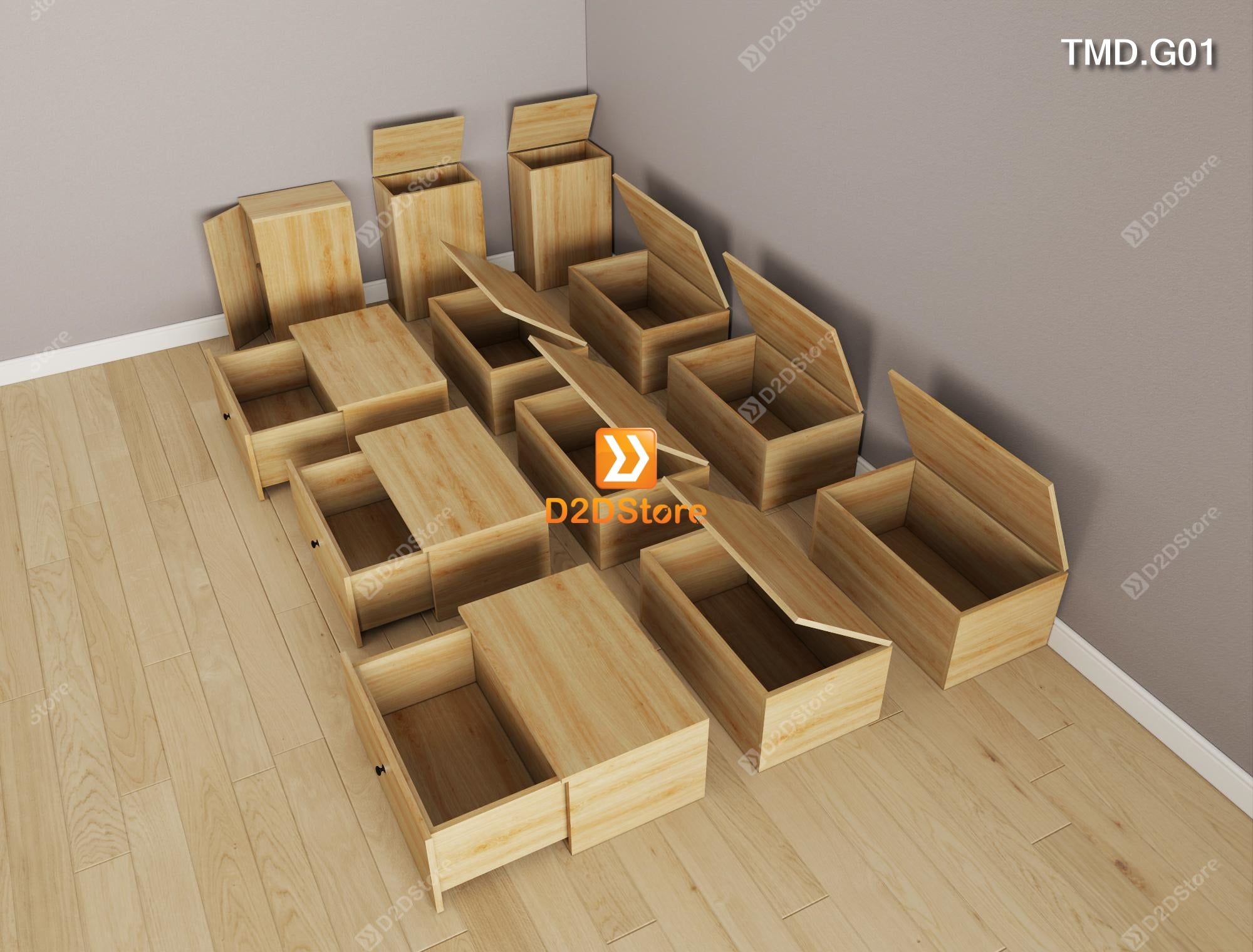  Giường module có nhiều ngăn lưu trữ, dễ dàng di chuyển tháo lắp mã TMD.G01 