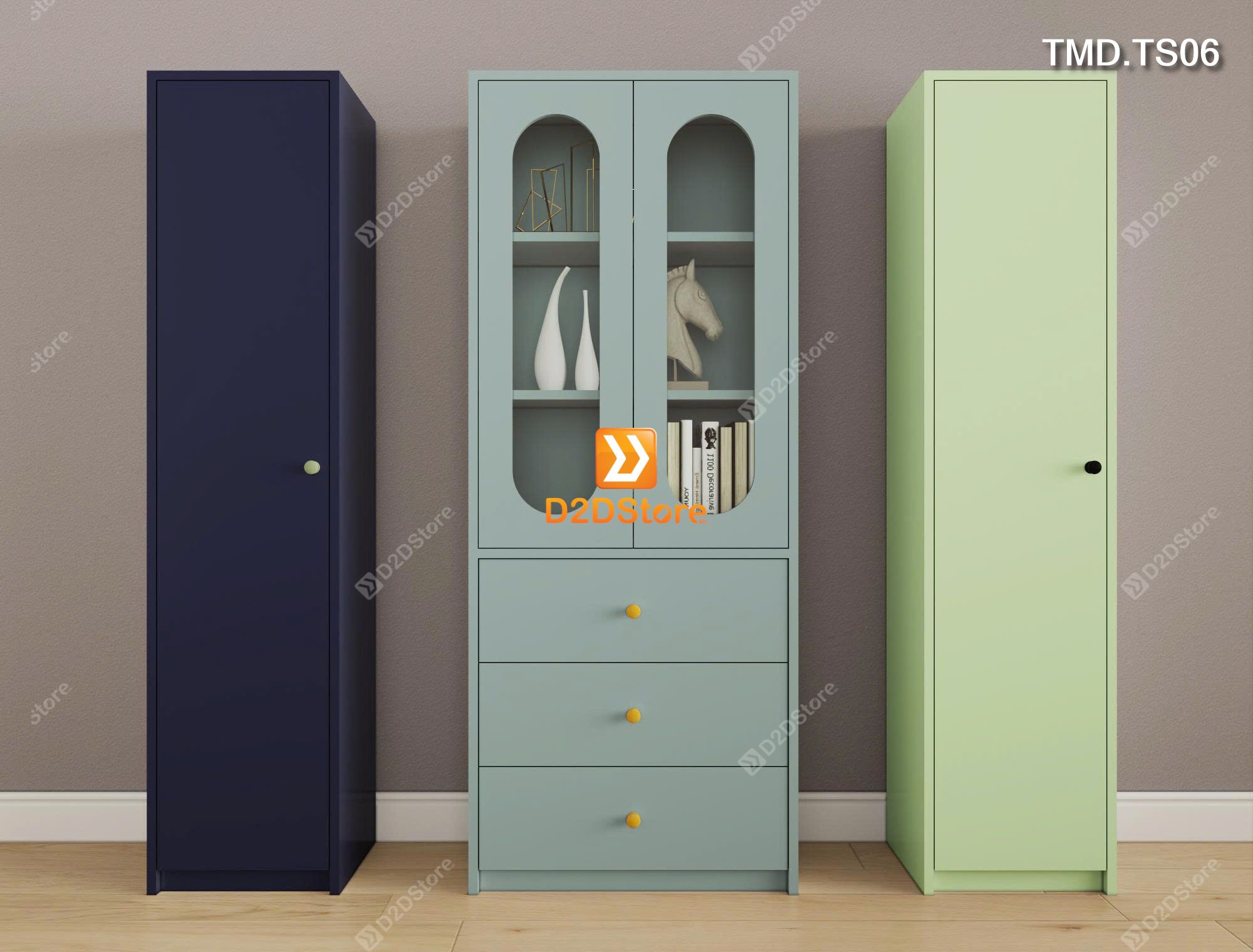  Bộ 3 tủ module trang trí 3 màu đựng sách đồ dụng tiện ích mã TMD.TS06 