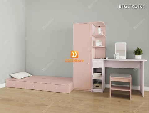 Bộ phòng ngủ dành cho học sinh sinh viên xếp gọn tiết kiệm diện tích linh hoạt di chuyển mã BTG.TKDT01