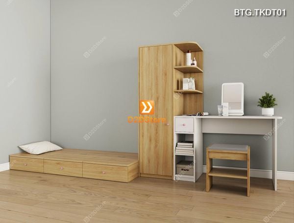 Bộ phòng ngủ dành cho học sinh sinh viên xếp gọn tiết kiệm diện tích linh hoạt di chuyển mã BTG.TKDT01