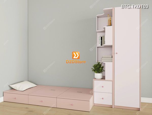 Bộ phòng ngủ dành cho người thuê phòng xếp gọn tiết kiệm diện tích linh hoạt di chuyển mã BTG.TKDT03