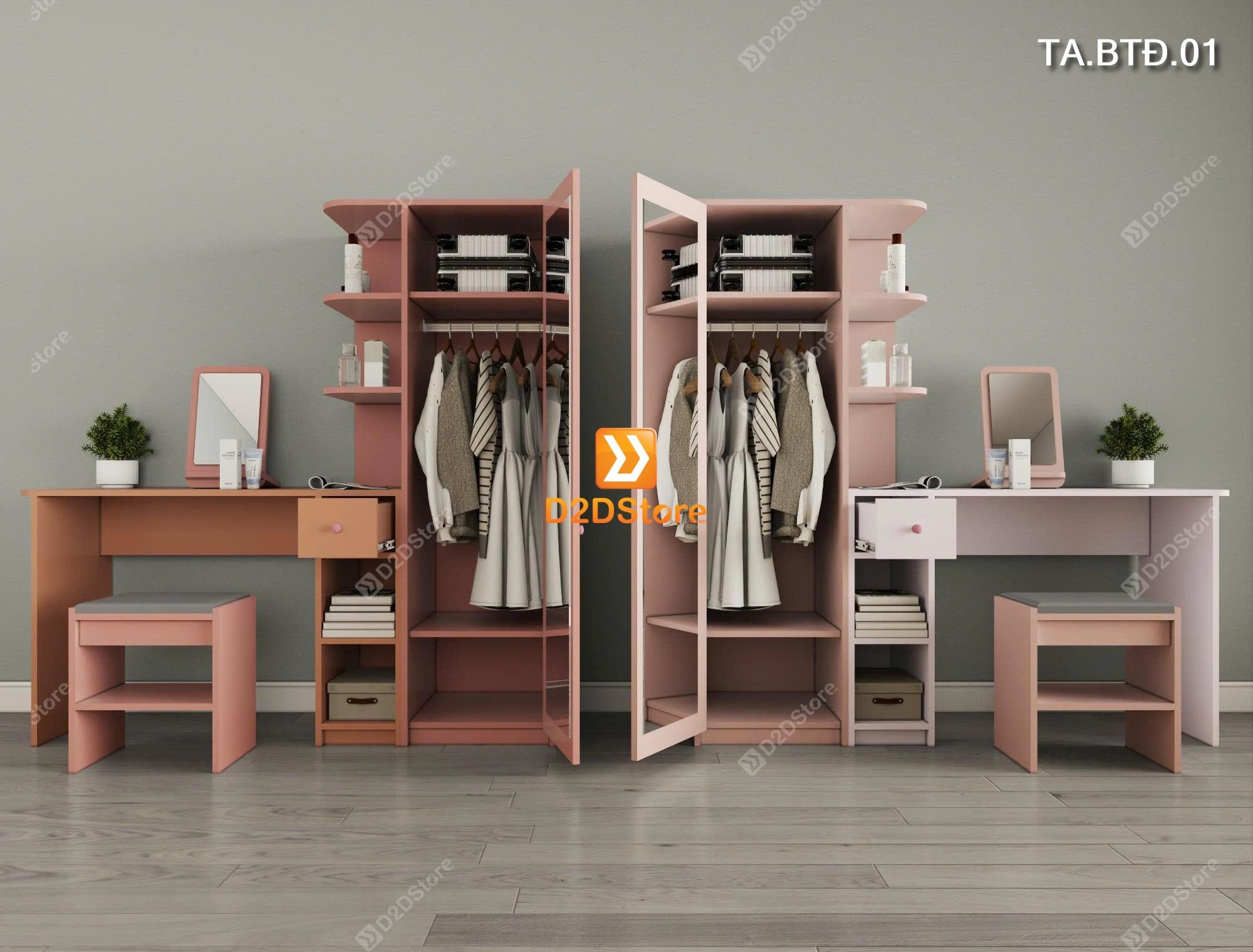  Bộ tủ và bàn kết hợp tiện ích cho không gian nhỏ mã TA.BTÐ.01 