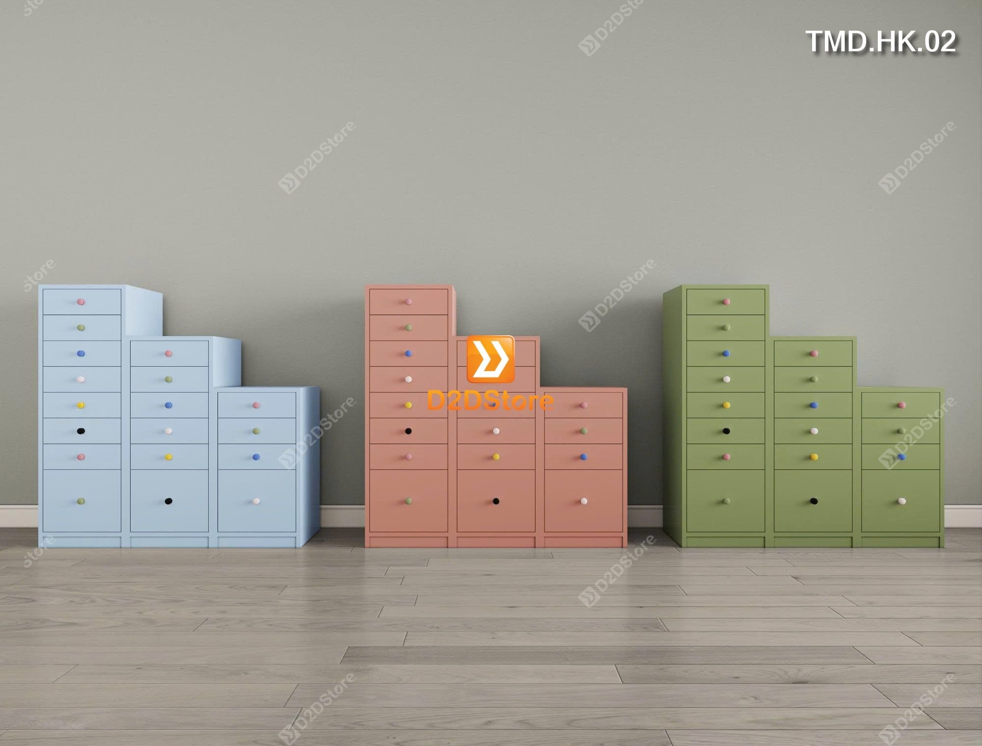  Bộ 3 tủ đồ dùng module 18 hộc kéo đựng đồ dùng tiện ích mã TMD.HK02 