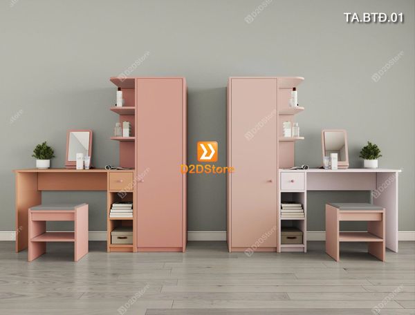 Bộ tủ và bàn kết hợp tiện ích cho không gian nhỏ mã TA.BTÐ.01