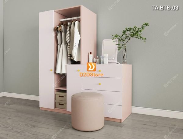 Bộ tủ và bàn tủ kết hợp tiện ích cho không gian nhỏ mã TA.BTÐ.03