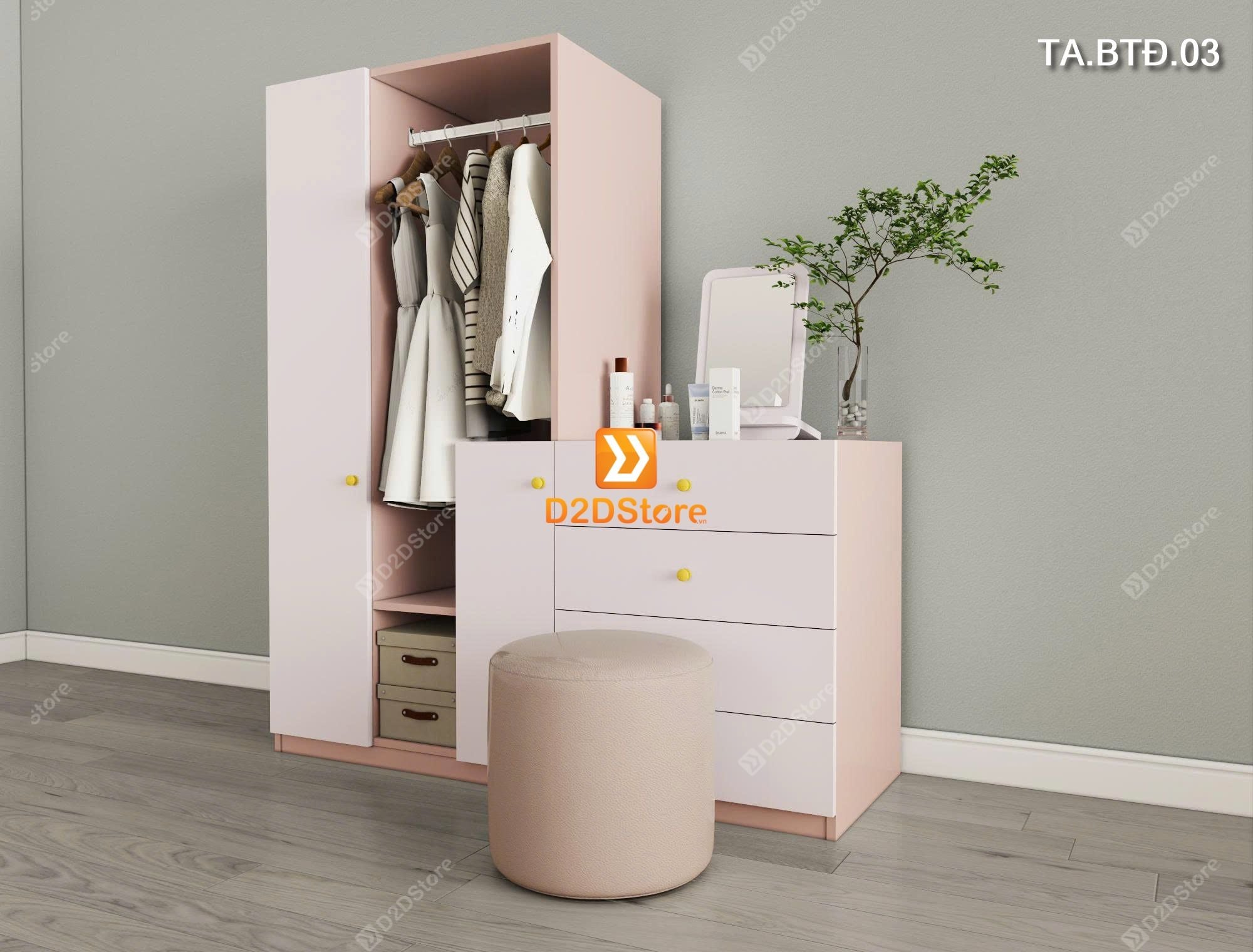  Bộ tủ và bàn tủ kết hợp tiện ích cho không gian nhỏ mã TA.BTÐ.03 