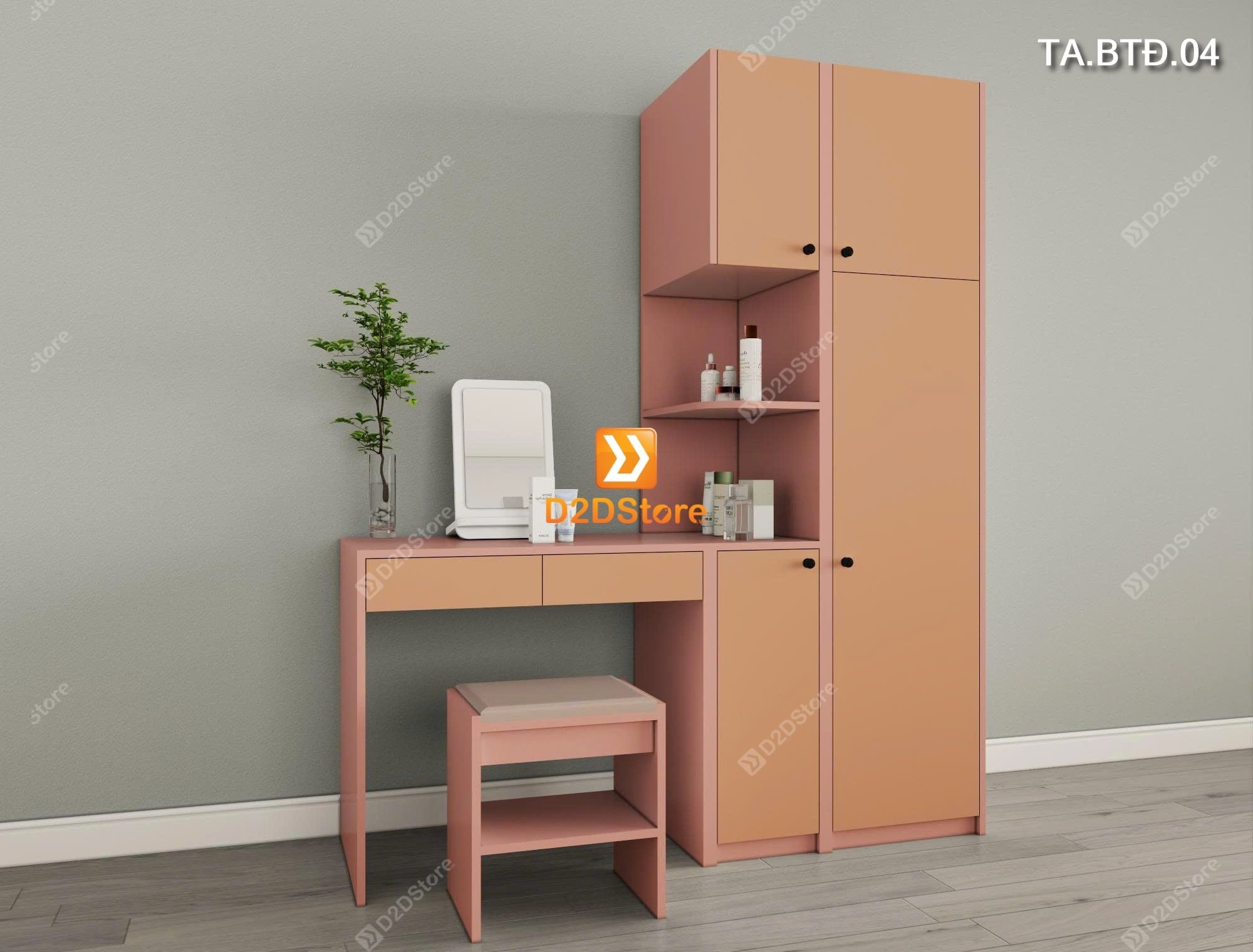  Bộ tủ và bàn tủ kết hợp tiện ích cho không gian nhỏ mã TA.BTÐ.04 