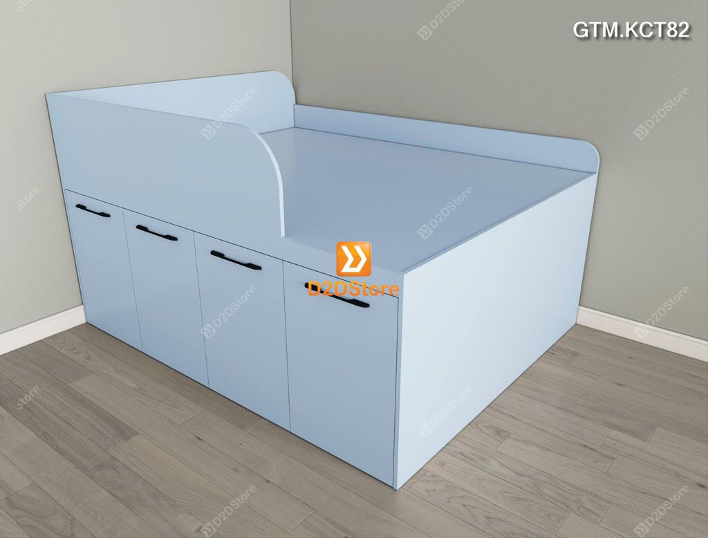 Giường thông minh tích hợp 4 tủ ngăn kéo dưới giường tiện ích không cầu thang cao 82cm mã GTM.KCT82