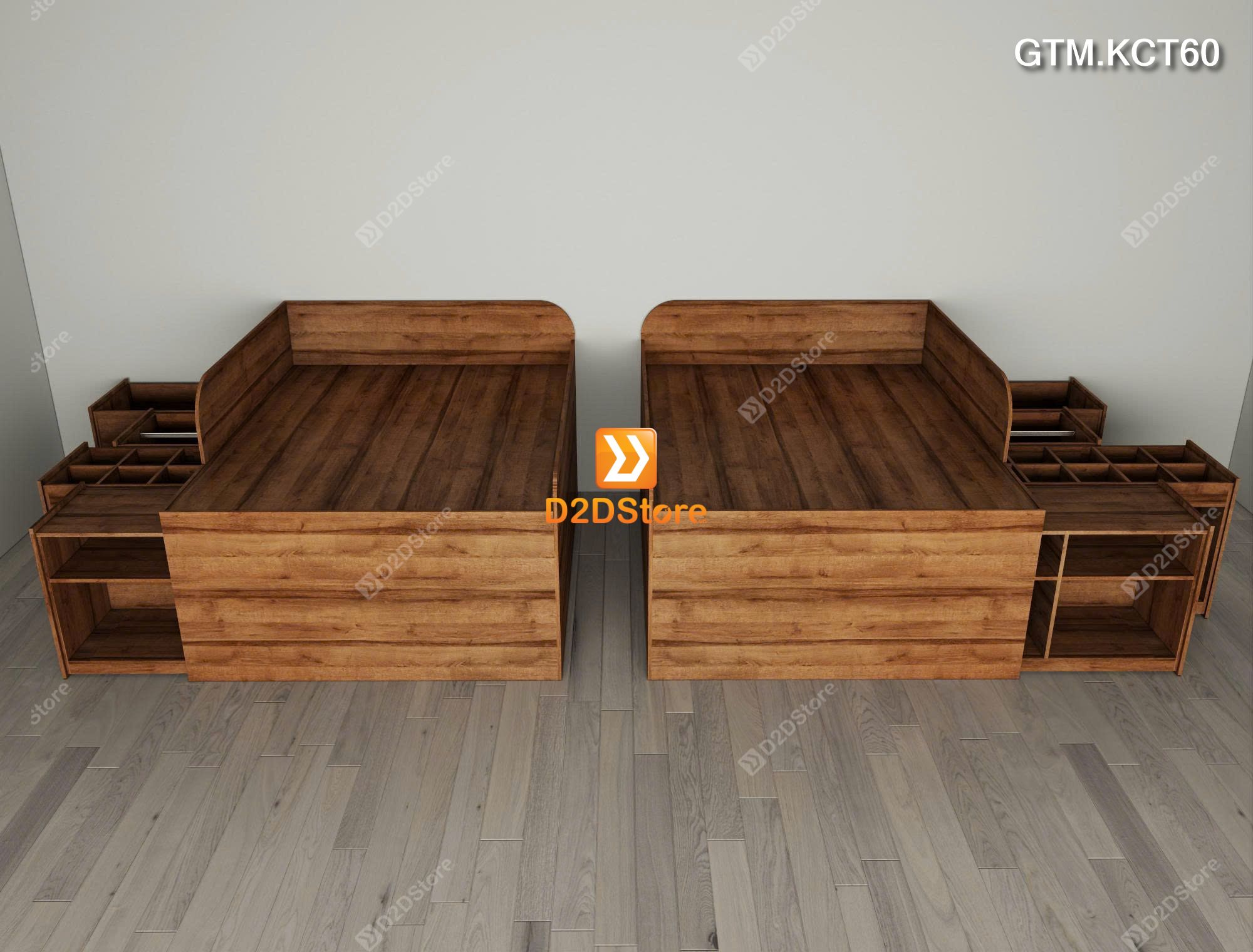  Giường thông minh tích hợp 4 tủ ngăn kéo dưới giường tiện ích không cầu thang cao 60cm mã GTM.KCT60 