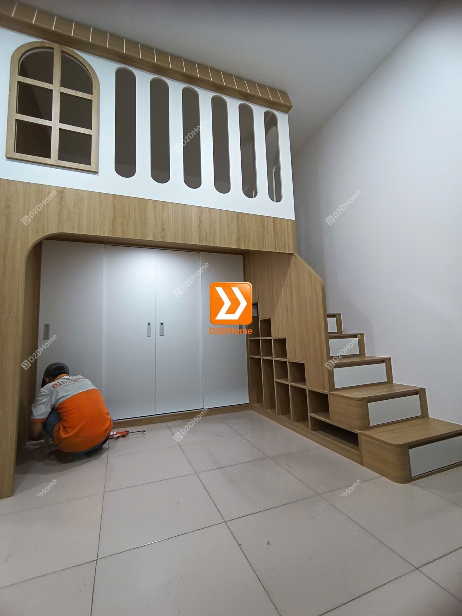  Phòng ngủ giường tầng cho 3 bé gái nhà chị Nguyên Thảo 