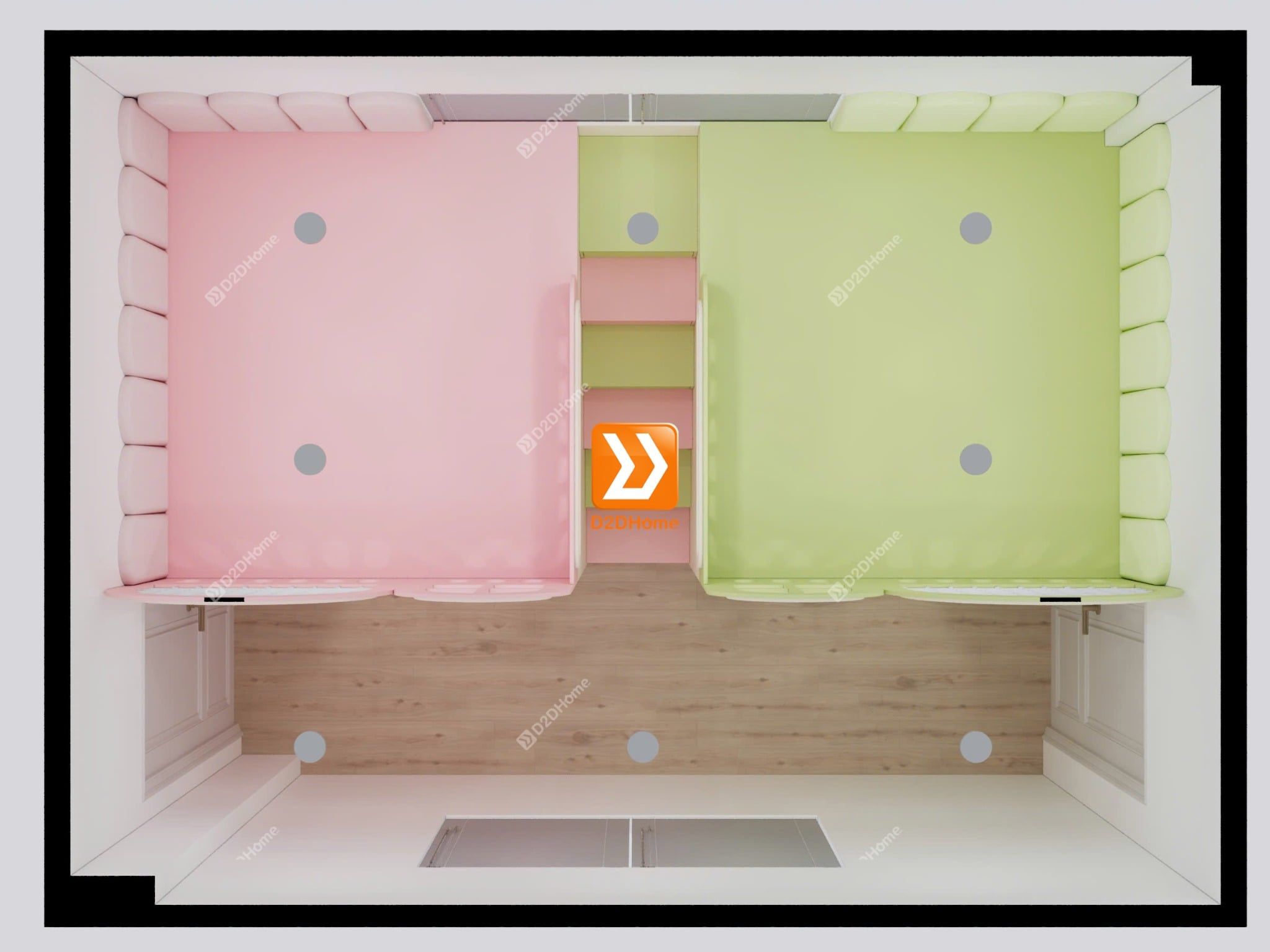  Phòng ngủ giường tầng cho 2 bé trai và gái nhà chị Tiêu Tình 