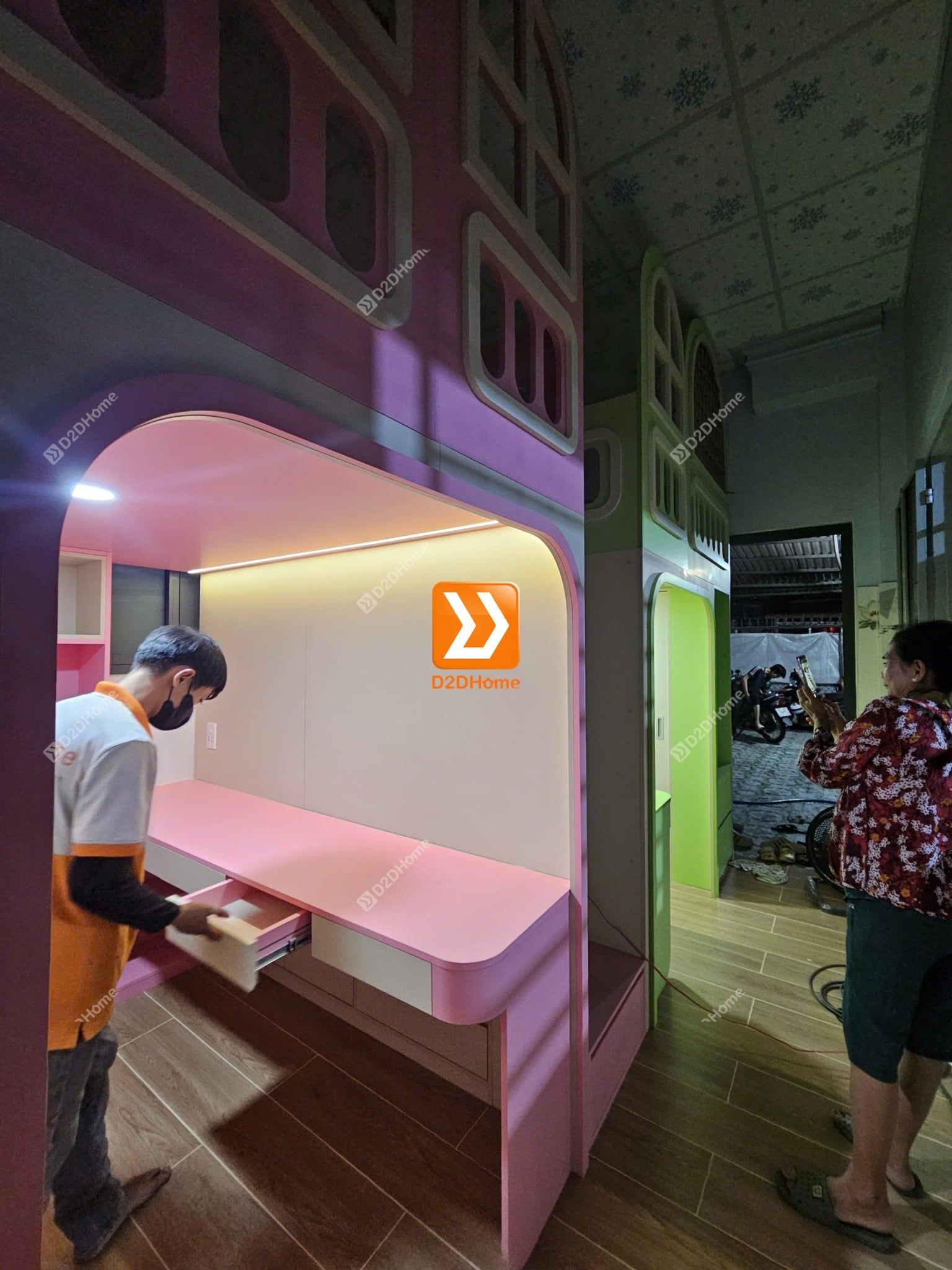  Phòng ngủ giường tầng cho 2 bé trai và gái nhà chị Tiêu Tình 