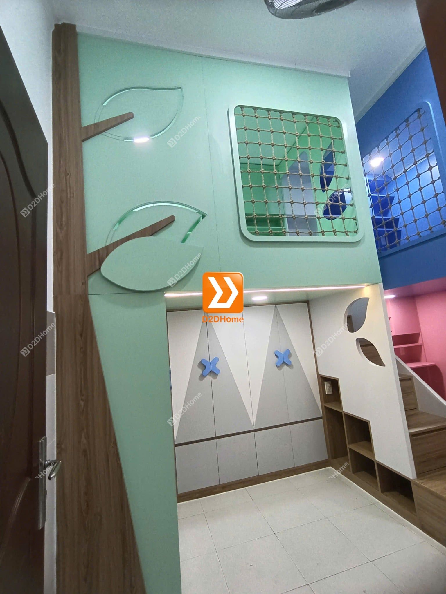  Phòng ngủ giường tầng cho 2 bé trai và 1 bé gái nhà anh Đông Quân 