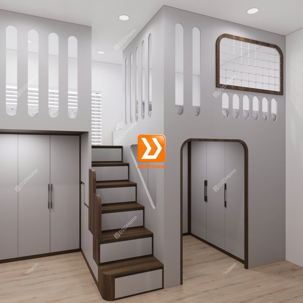 Phòng ngủ giường tầng cho 2 bé gái nhà anh Huy Nguyễn