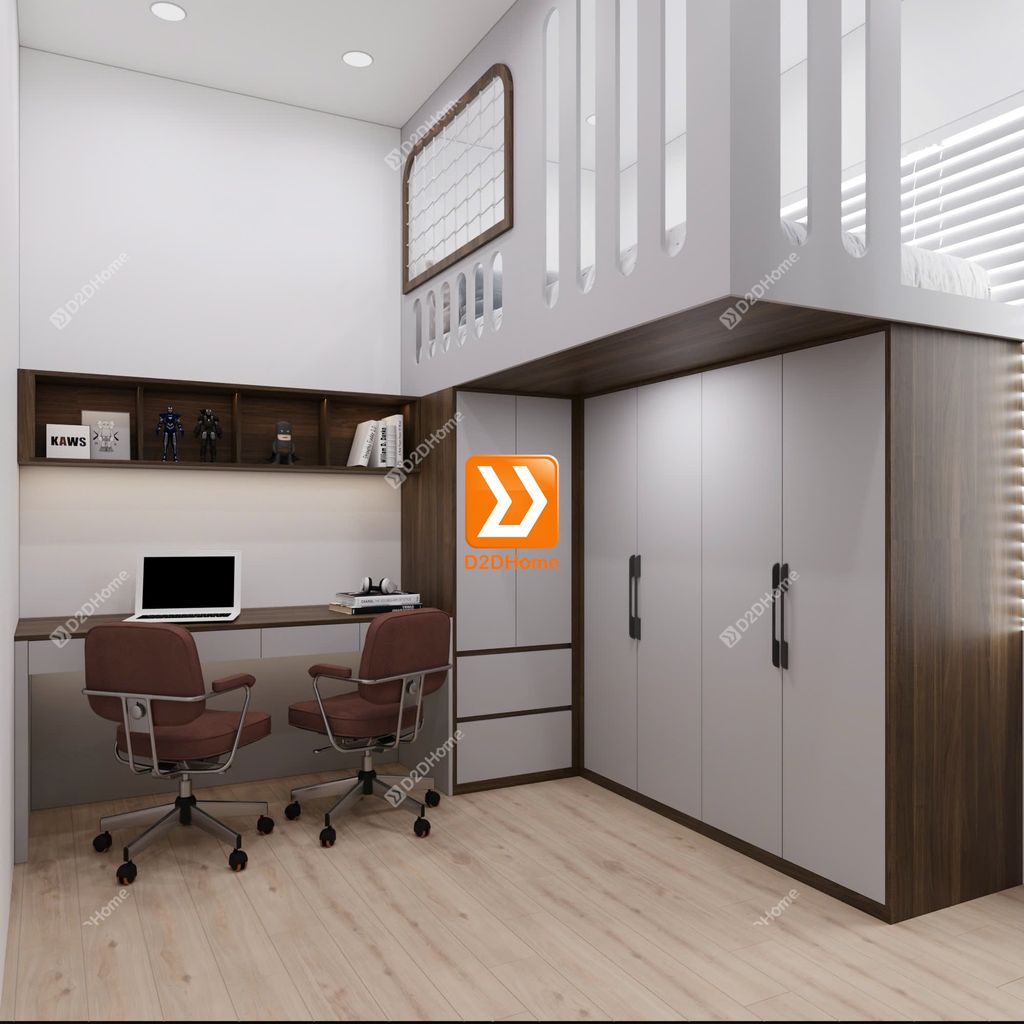 Phòng ngủ giường tầng cho 2 bé gái nhà anh Huy Nguyễn