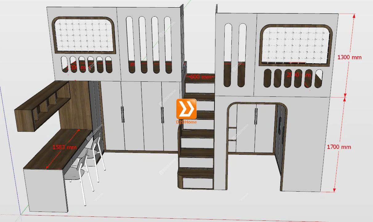  Phòng ngủ giường tầng cho 2 bé gái nhà anh Huy Nguyễn 