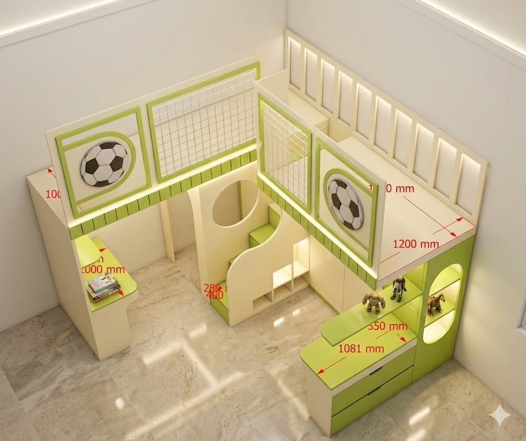  Phòng ngủ giường tầng cho 2 bé trai nhà chị Nguyệt Hiền 