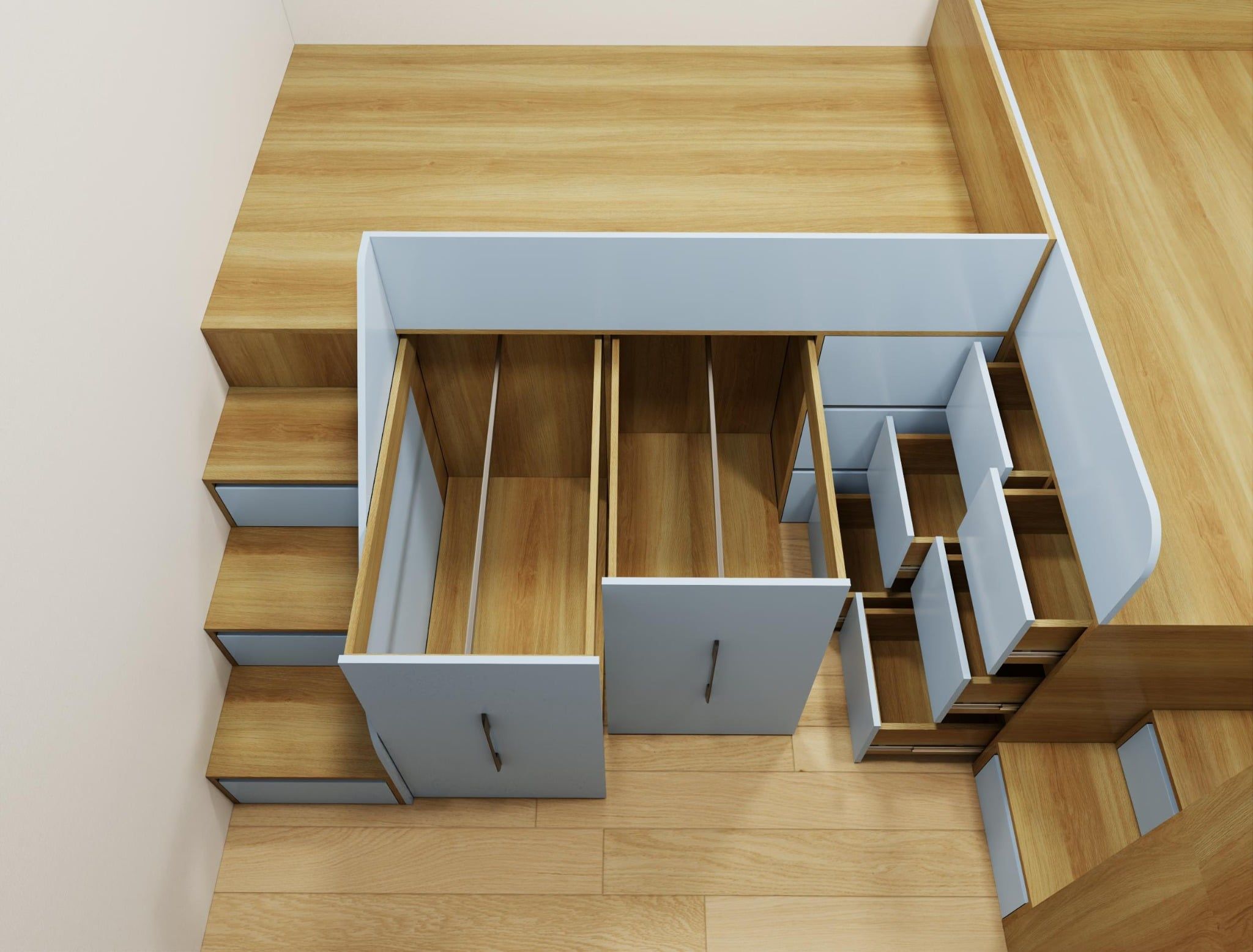 Hệ giường tủ đối xứng cho 2 bé trai nhà anh Hoàng Anh