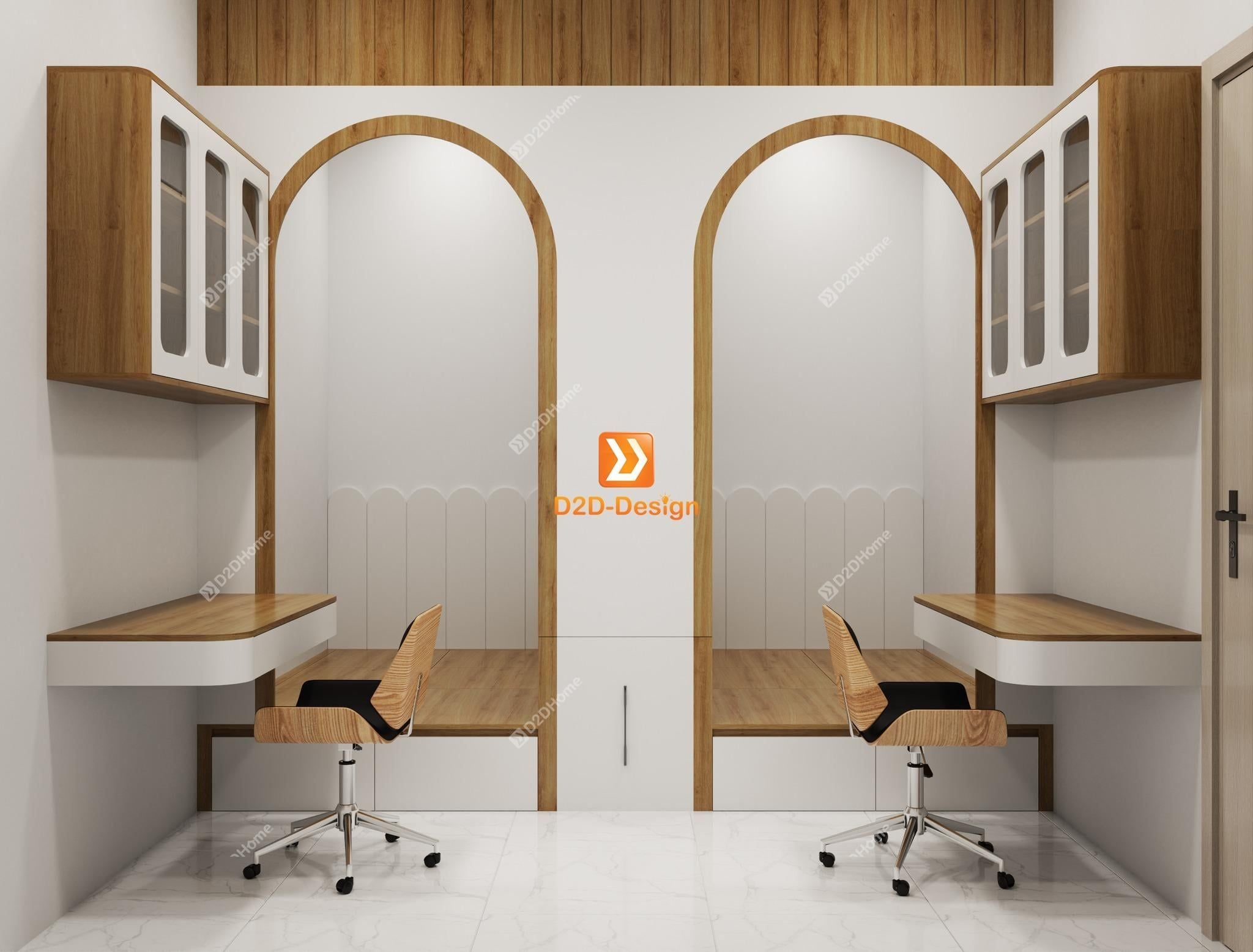 Hệ giường tủ đối xứng cho 2 bé nhà chị Mai Võ